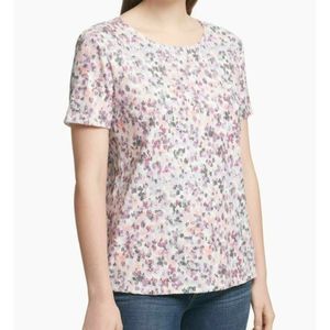 DKNY Womens Short Sleeve Sequined Top Size XS